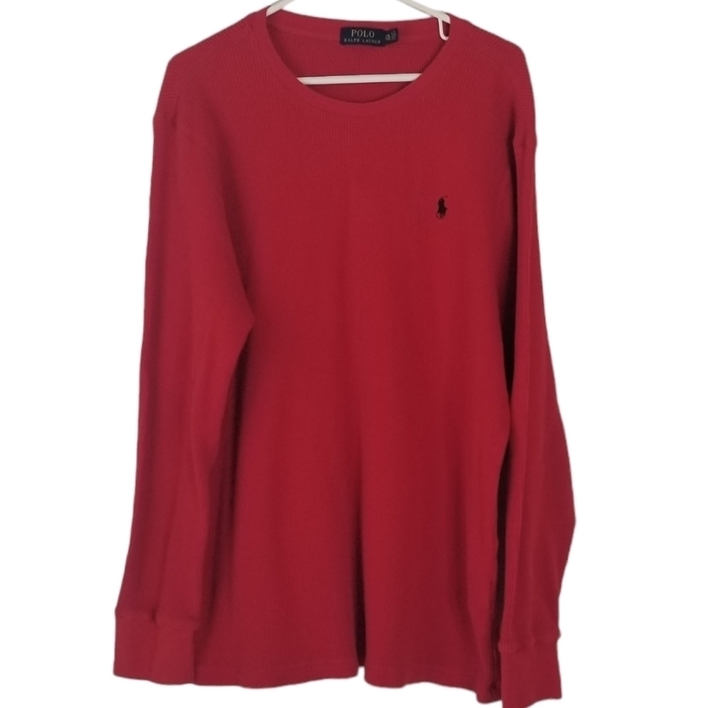Polo Ralph Lauren Red Thermal Long Sleeve Shirt Size XXL